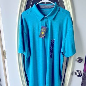 XXL blue performance golf polo with tags